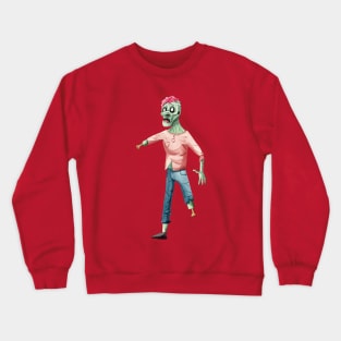 Halloween One Leg Zombie in watercolor Crewneck Sweatshirt